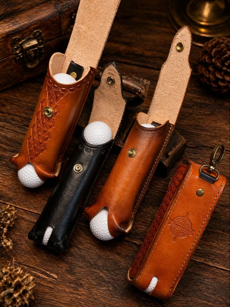 Custom leather Golf ball sheath 