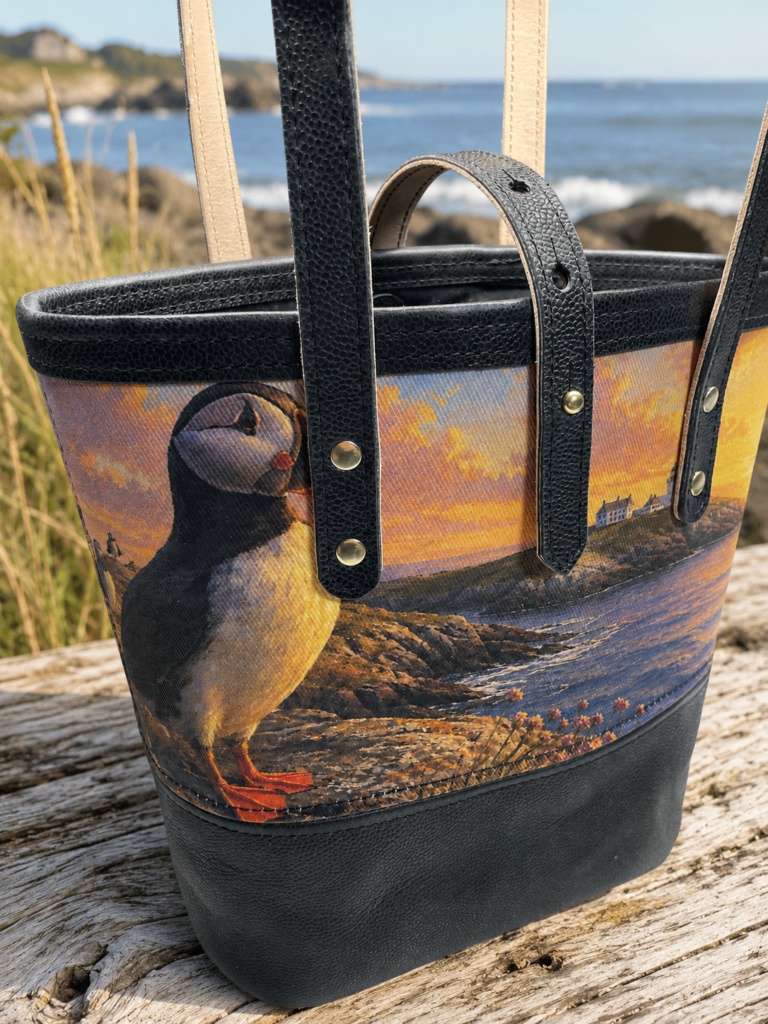 Machias Seal Island Puffin Coastline Tote Bag