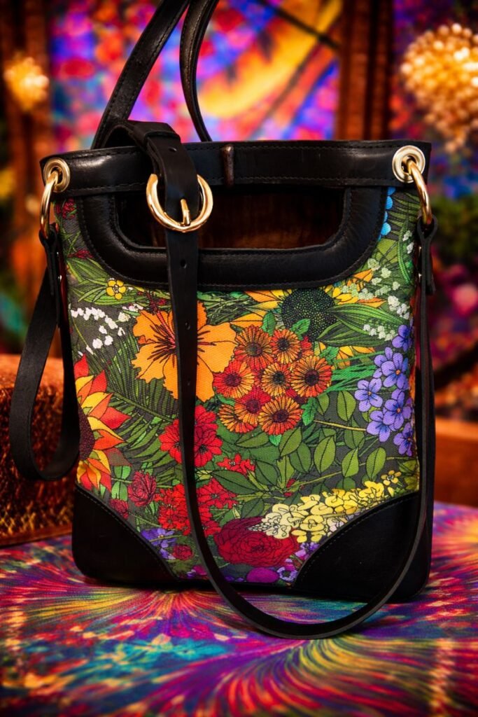 Floral Leather Crossbody  "Valentino" Style Bag
